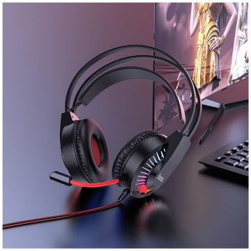 hoco. Slušalice sa mikrofonom, gaming, 3.5 mm / USB, LED - W105 Joyful