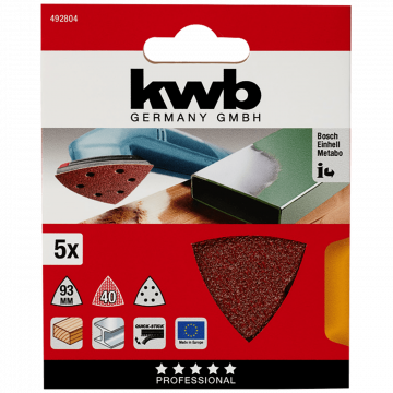 kwb Trokutni brusni papir 5/1, 96mm, GR80, 5 kom - 492808