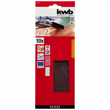 kwb Brusni papir 10/1, 93 x 230mm, GR40, 10 kom - 815040