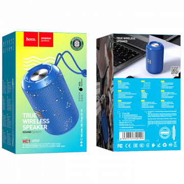 hoco. Zvučnik bežični, Hoco HC1, Bluetooth, 1200mAh, 5W, IPX5 - HC1 Blue