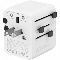 CANYON OnTour One putni adapter EU/UK/US/AUS 20W, bijeli, 2x USB-C i USB-A