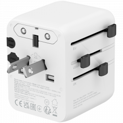 CANYON OnTour One putni adapter EU/UK/US/AUS 20W, bijeli, 2x USB-C i USB-A