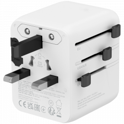 CANYON OnTour One putni adapter EU/UK/US/AUS 20W, bijeli, 2x USB-C i USB-A