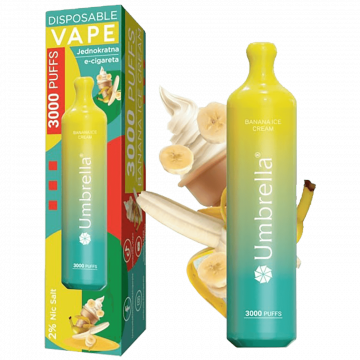 Umbrella Cigareta elektronska, jednokratna, Banana Ice Cream 20mg - 3000 PUFFS Banana Ice Cream 20mg