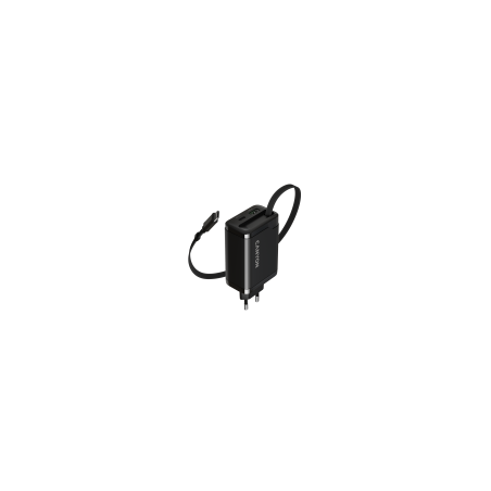 CANYON OnCharge 65RC punjač 65W USB-C sa ugrađenim kablom, 1xPD 1xQC, EU, crni