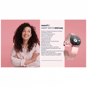 MeanIT Sat pametni, 1.3" ekran, multi sport, Bluetooth - M33 Lady