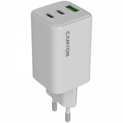 CANYON CU65ACC GaN punjač 65W, 2xUSB-C i 1xUSB-A, bijeli