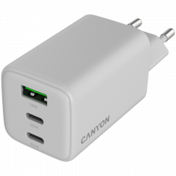CANYON CU65ACC GaN punjač 65W, 2xUSB-C i 1xUSB-A, bijeli