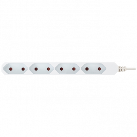home Produžni kabl, 4 EURO utičnice, 0.75mm², 3 met, bijeli - NV 4E-3/WH