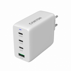 CANYON CU100ACC GaN punjač 100W, 3xUSB-C PD i 1xUSB-A QC, EU, bijeli