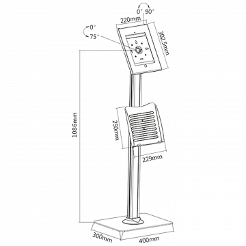Maclean Stalak za tablet, držač za brošure, Anti-theft - MC-724