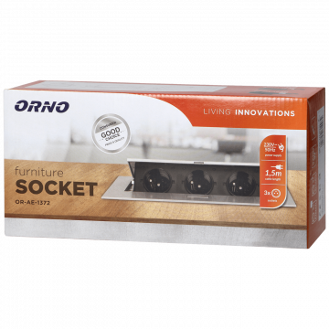 Orno Produžni kabel sa 3 x Schuko utičnice, ugradbena - OR-AE-1372(GS)/B