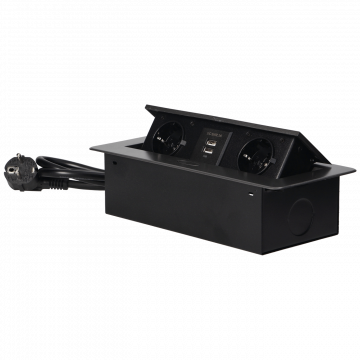 Orno Produžni kabel sa 2 x Schuko utičnice + 2 x USB, ugradbena - OR-AE-13126(GS)/GR