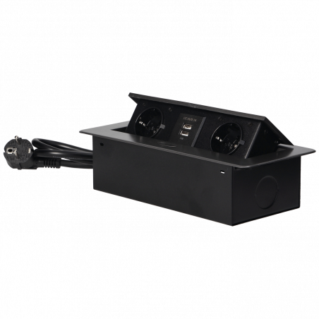 Orno Produžni kabel sa 2 x Schuko utičnice + 2 x USB, ugradbena - OR-AE-13126(GS)/GR