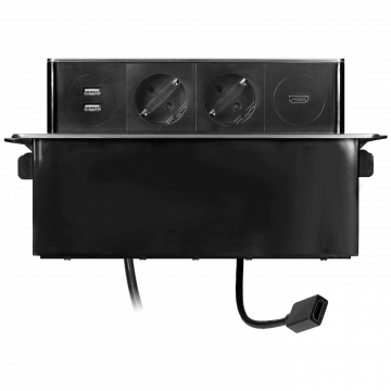 Orno Produžni kabel sa 2 x Schuko,2 x USB utičnice,HDMI,ugradbena - OR-GM-9016(GS)/B-G