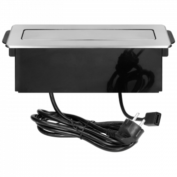 Orno Produžni kabel sa 2 x Schuko,2 x USB utičnice,HDMI,ugradbena - OR-GM-9016(GS)/B-G