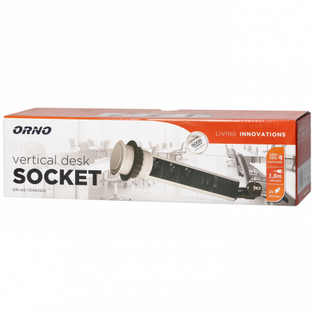 Orno Produžni kabel sa 3 x Schuko utičnice + 2 x USB, ugradbena - OR-AE-1349(GS)