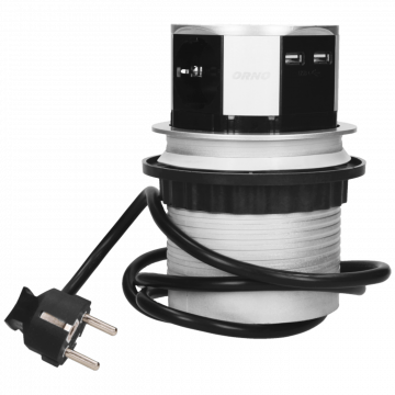 Orno Produžni kabel sa 3 x Schuko utičnice + 2 x USB, ugradbena - OR-AE-1342(GS)