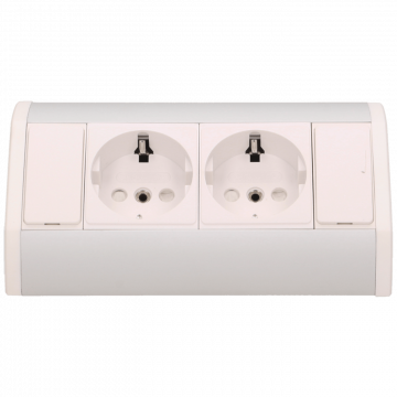 Orno Produžni kabel sa 2 x Schuko utičnice, ugradbena - OR-GM-9005/W-G(GS)