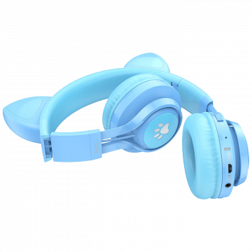 hoco. Slušalice bežične sa mikrofonom, Bluetooth, mačje uši, plava - W39 slušalice Mačje uši,Plave