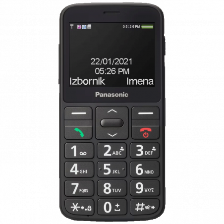 Panasonic Telefon mobilni, 2.3" TFT ekran, LED svjetiljka, USB-C - KX-TU160EXB