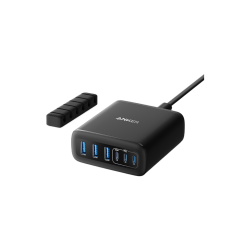 Anker punjač 112W GaN, 6 portova, crni | Giga Informatika