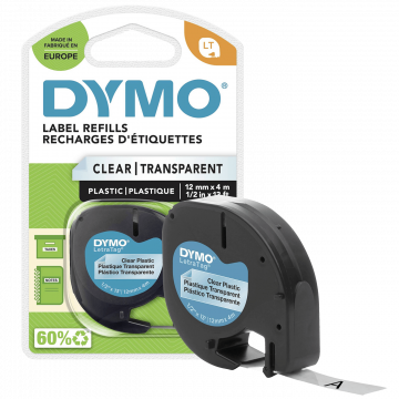 Dymo Kaseta s trakom za LetraTag,4 met,12 mm,plastic transparent - S0721530