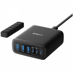 Anker punjač 112W GaN, 6 portova, crni | Giga Informatika