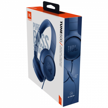 JBL Slušalice sa mikrofonom, headset, 3.5mm, sklopive - Tune 500 Blue
