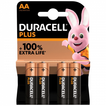 Duracell Baterija alkalna, AA, 1,5 V, blister 4 kom. - Mignon AA B4