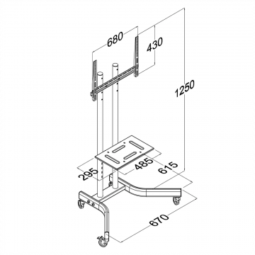 Maclean Stalak/kolica za TV prijemnik, 32"- 65", 40 kg - MC-739
