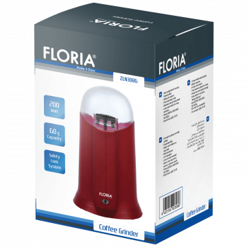 Floria Mlin za kafu, spremnik 60 g., 200 W - ZLN3086/RD