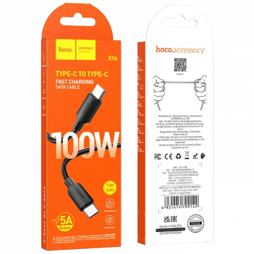 hoco. USB kabl za smartphone, type C, 100W, crna - X96 Hyper, 100W, Crni