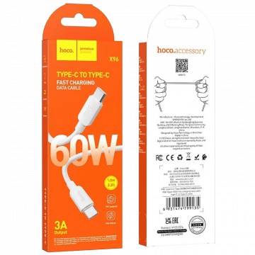 hoco. USB kabl za smartphone, type C, 60W, bijela - X96 Hyper, 60W, White