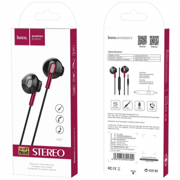 hoco. Slušalice sa mikrofonom, 3.5 mm,dužina kabela 1.2 met, crna - M57 Sky sound, Black