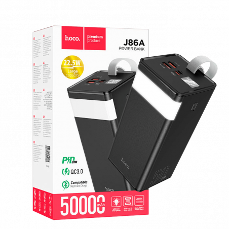 hoco. Punjač prijenosni sa lampom, 50000mAh, brzi QC/PD, 3A - J86A Powermaster