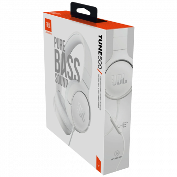 JBL Slušalice sa mikrofonom, headset, 3.5mm, sklopive - Tune 500 White