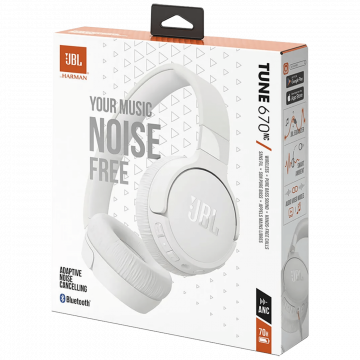 JBL Slušalice bežične sa mikrofonom, Bluetooth + audio kabel - Tune 670NC White