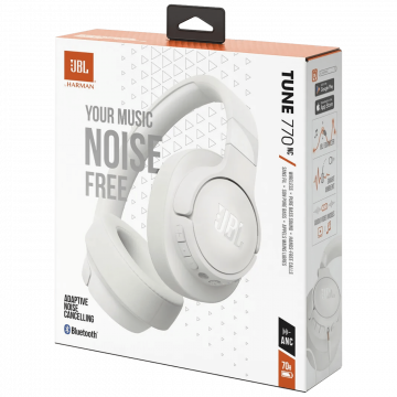 JBL Slušalice bežične sa mikrofonom, Bluetooth + audio kabel - Tune 770NC White