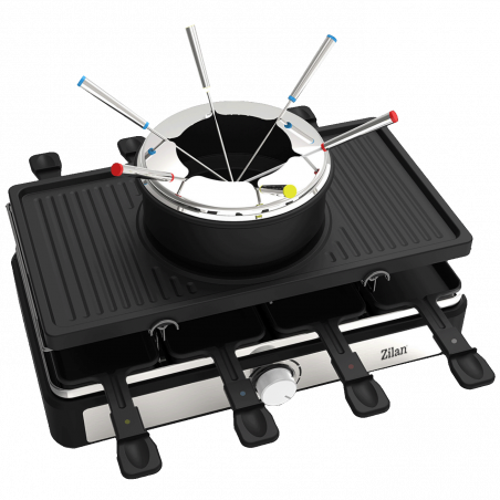 Zilan Električni Roštilj / Raclette / Fondue od sira, 3u1, 1400W - ZLN8856