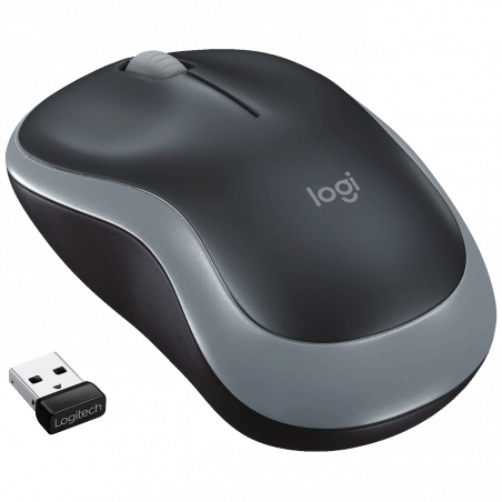 Logitech Miš bežični, 2.4 GHz, 1000 dpi, USB nano, Gray - M185