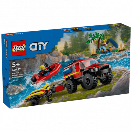 Lego Vatrogasno vozilo 4x4 sa spasilačkim čamcem,LEGO City - Vatrogasno vozilo sa čamcem