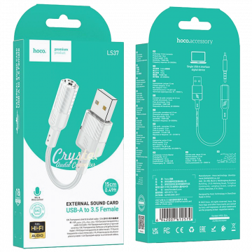 hoco. Adapter za slušalice, USB type A na 3.5 mm - LS37 Spirit