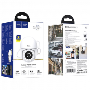 hoco. Kamera IP, 3MP, 1080p, WiFi, micro SD, Outdoor - D2 Outdoor PTZ