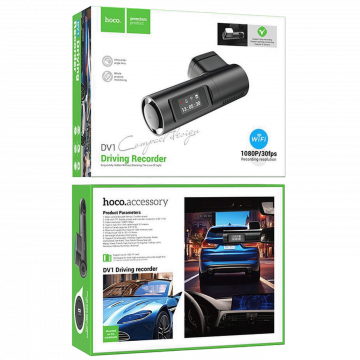 hoco. Auto kamera, 2 Mpxiel, 0.96" TFT, FullHD, microSD, WiFi - DV1