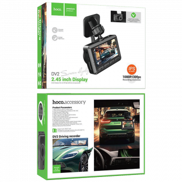 hoco. Auto kamera, 2 Mpxiel, 2.45 IPS", FullHD, microSD - DV2