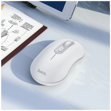 hoco. Miš bežični, optički, 1600 dpi, 2.4 GHz, USB nano - GM21 Platinum White/Gray
