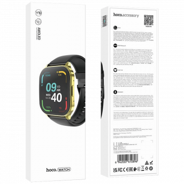hoco. Pametni sat, 1.96", AMOLED zaslon, Bluetooth, IP68 - Y19 Gold