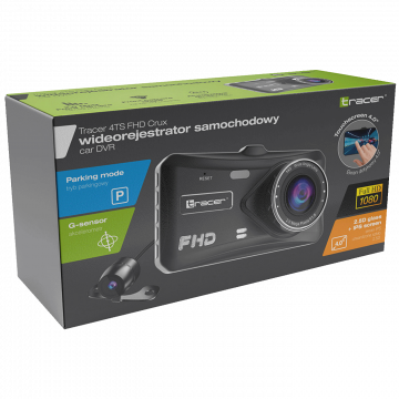 Tracer Auto kamera, 2x 2 Mpx, 4" LCD, FullHD, microSD, G-senzor - 4TS FHD CRUX DASH CAM