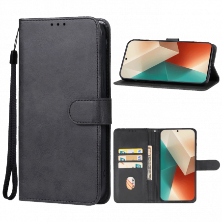 NN-Su Futrola preklopna za Redmi Note 13, koža, crna  - Redmi Note 13 5G Phone Case(Black)